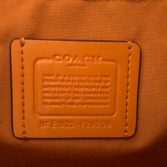 NWT Coach Signature Coated Canvas Hobo Handbag Khaki/Tangerine - Picture 10 of 10